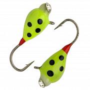 Капля с ушком d 4.0 мм, вес 1.1 гр, обмазка с камнем лимон с точками /10 шт/